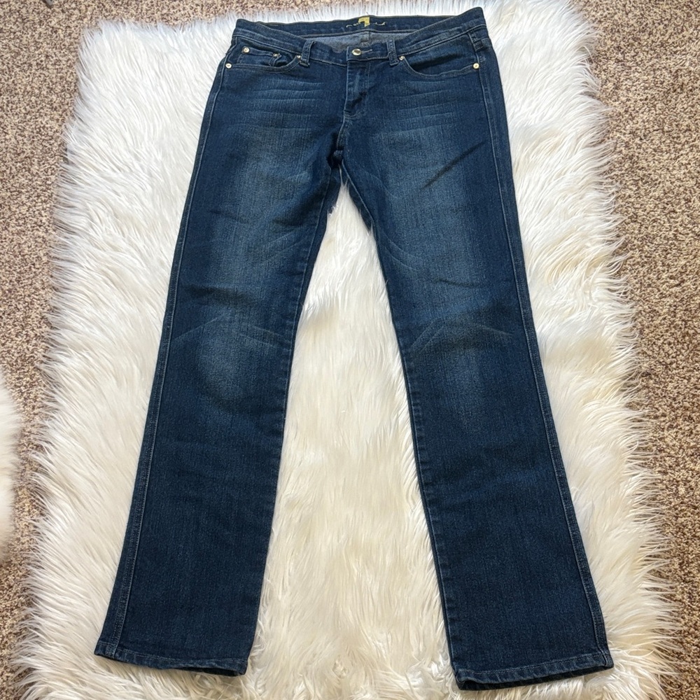 7 For All Mankind Dark Blue Straight Leg Jeans